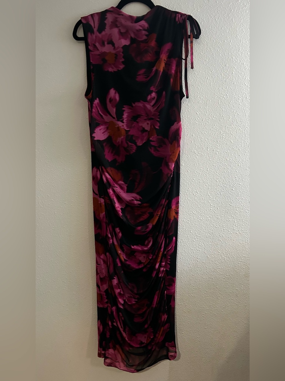 Pretty Garden Black Maxi Dress with Pink Floral Print